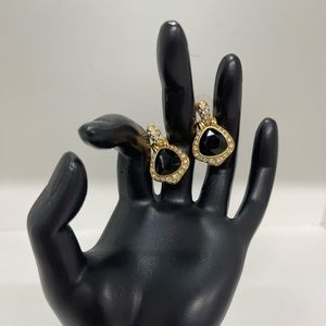 Black Swarovski Crystal Eaarings
